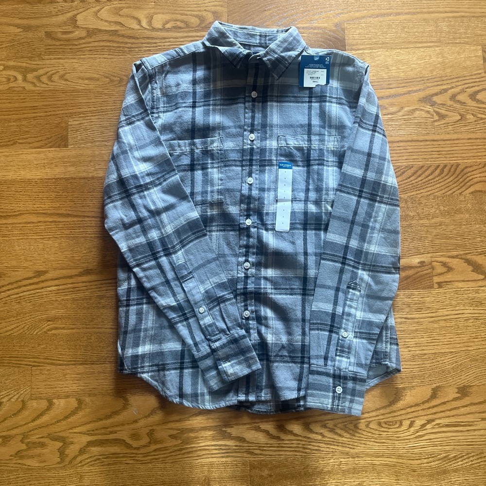 Old Navy Gray Plaid Casual Button Down Shirt